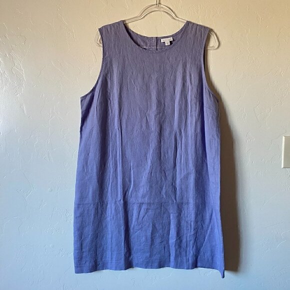 J. Jill Love Linen 100% Linen Sleeveless Dress XL Petite Lilac - Picture 1 of 7